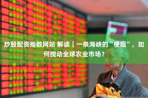 炒股配资指数网站 解读｜一条海峡的“梗阻”，如何搅动全球农业市场？